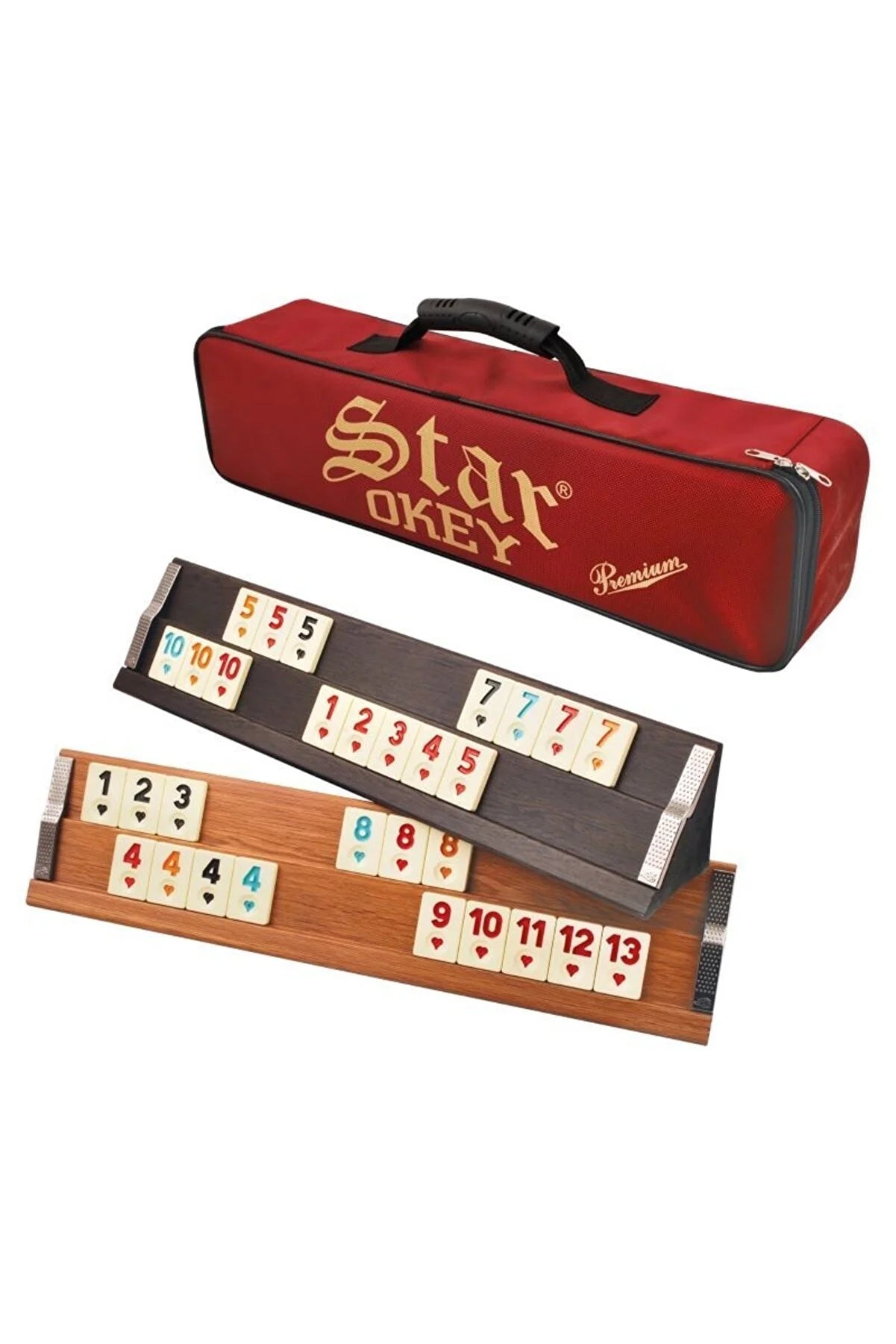 Premium Ahşap Okey Çantalı