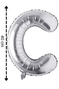 Folyo Balon C Harfi Helyum Balon 40 Cm Gümüş Renk