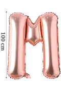 Folyo Balon M Harfi Helyum Balon 100 Cm Rose Renk