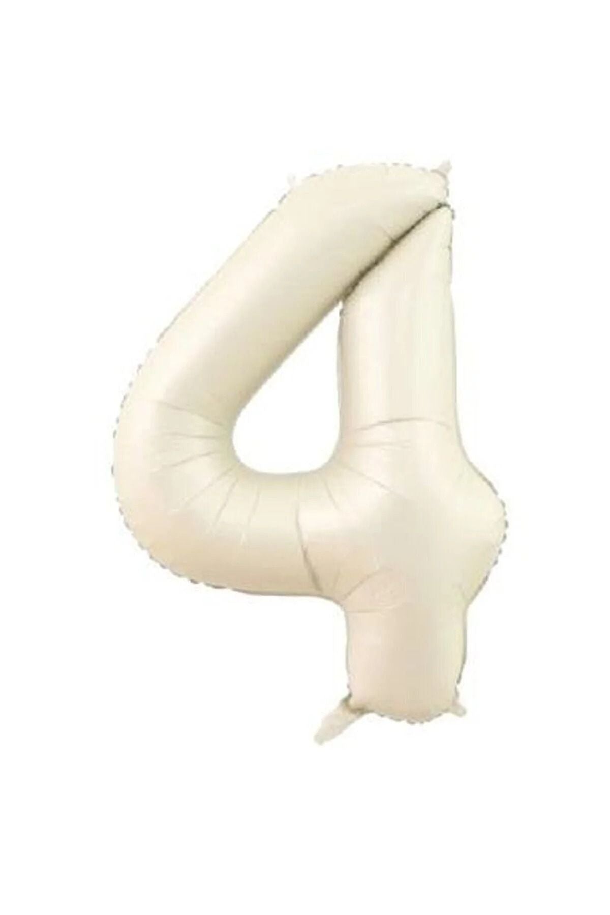 Folyo Balon 4 Rakamı Helyum Balon 76 Cm Krem Renk