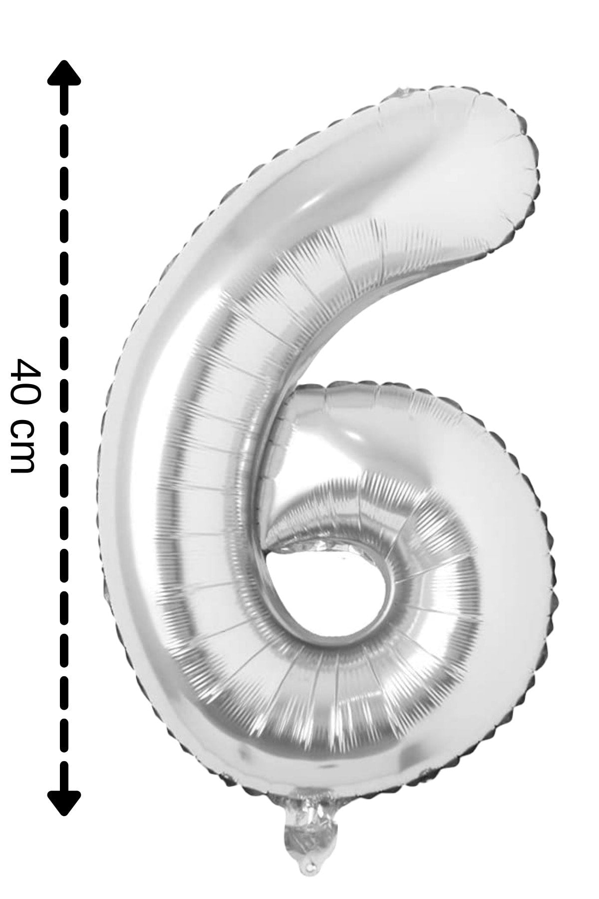 Folyo Balon 6 Rakamı Helyum Balon 40 Cm Gümüş Renk