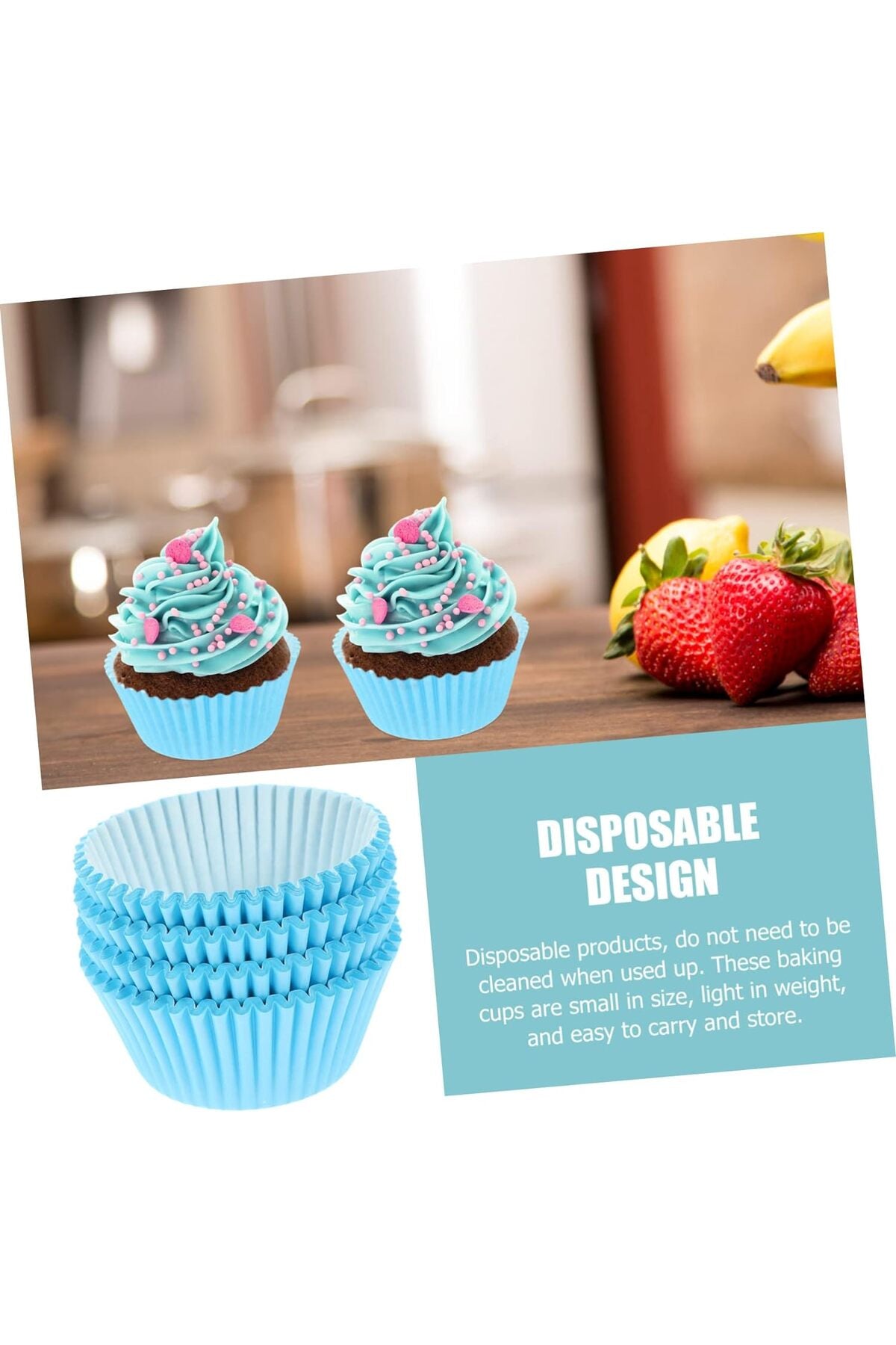Tinky Winky Muffin Cupcake Kek Kalıbı Kapsülü Özel Pet Kapsül 25 Adet Mavi Renk