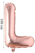 Folyo Balon L Harfi Helyum Balon 100 Cm Rose Renk