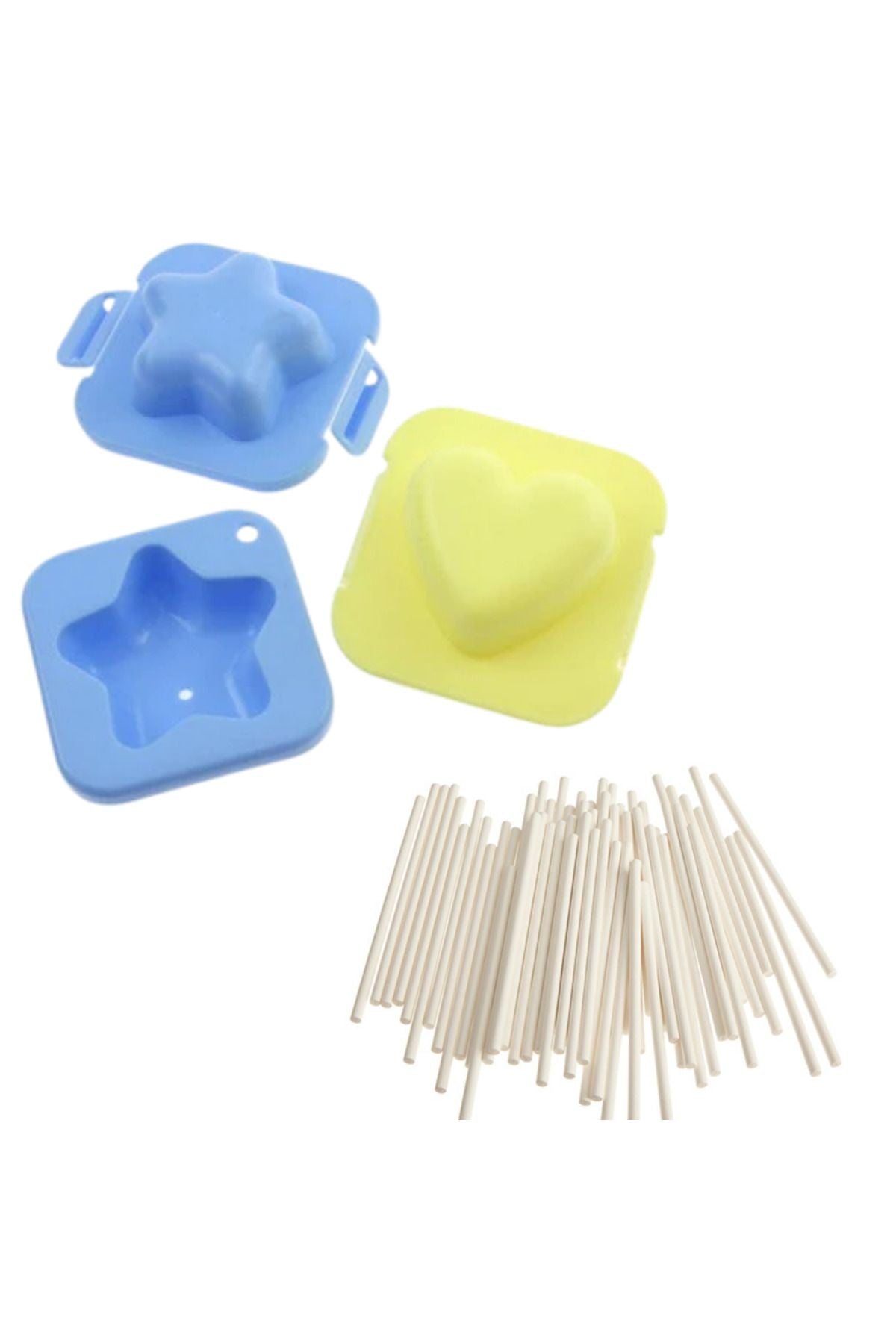 Lolipop Kek Yapım Seti 102li Kalp Yıldız Cake Pops Lolipop Çubuk Çubuğu