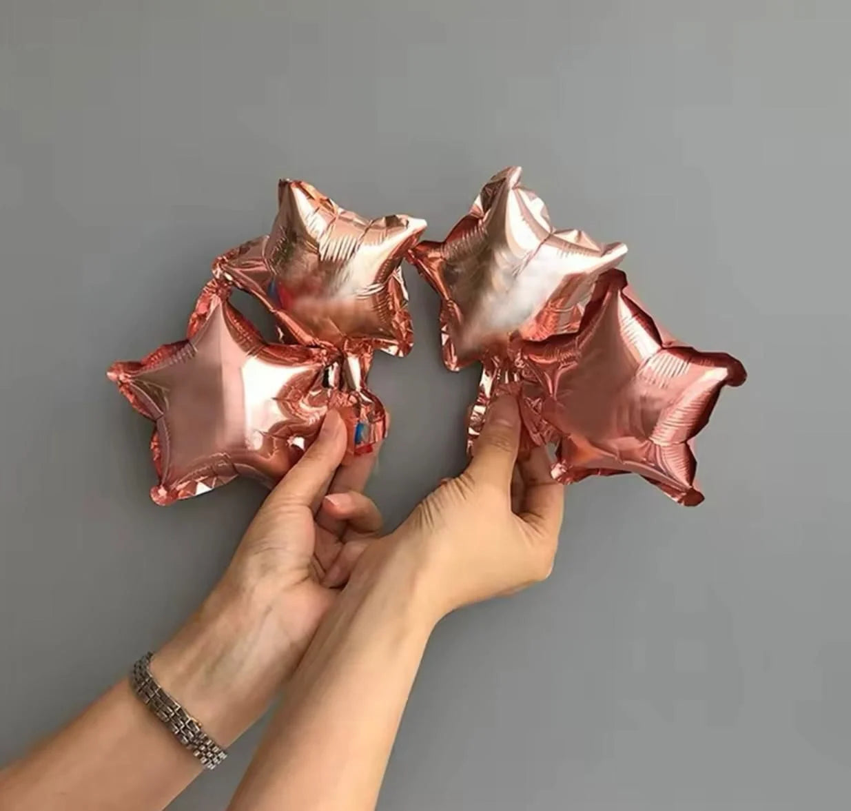 Rosegold Yıldız Folyo Balon 5 Adet 5 inç
