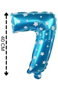 Folyo Balon 7 Rakamı Helyum Balon 40 Cm Mavi Renk