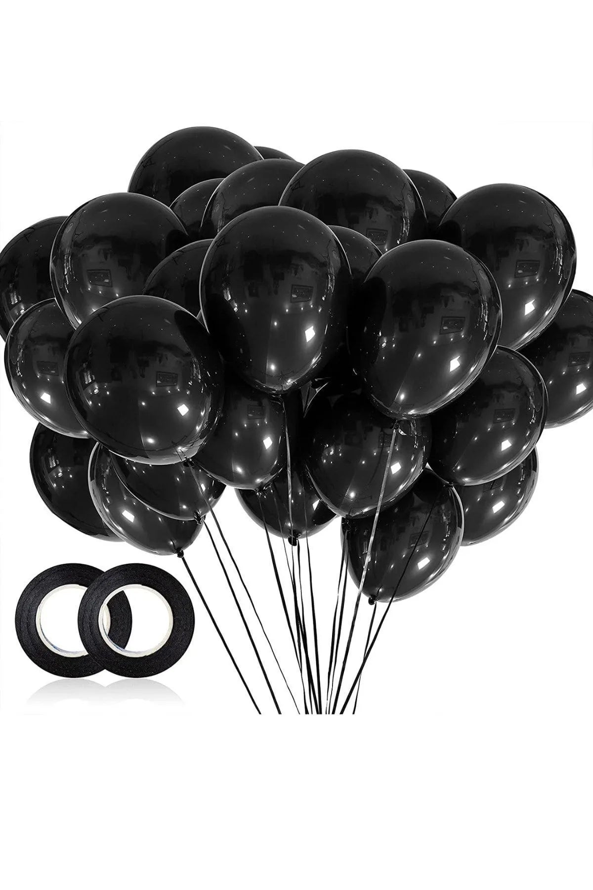 Siyah Metalik Balon 12 Adet