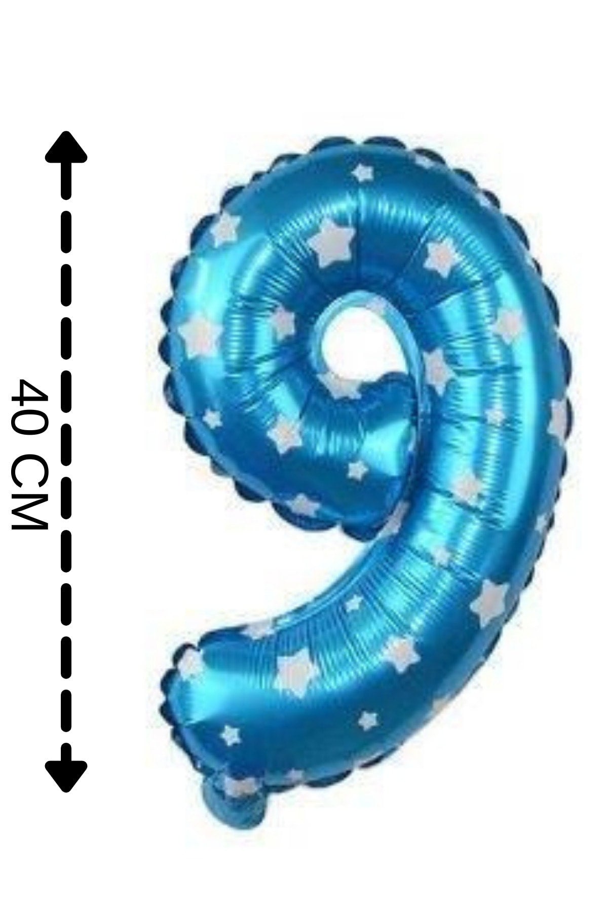 Folyo Balon 9 Rakamı Helyum Balon 40 Cm Mavi Renk