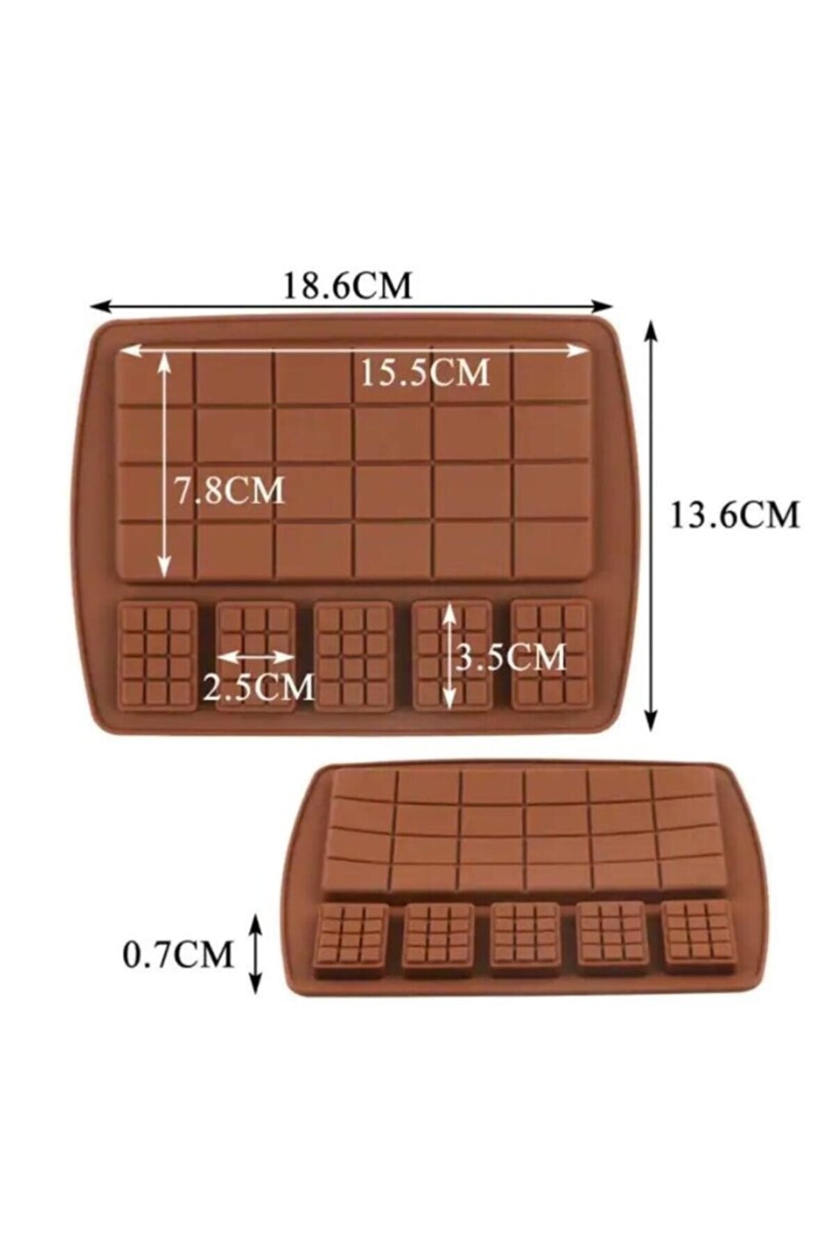 Silikon Mini Ve Büyük Tablet Çikolata Kalıbı
