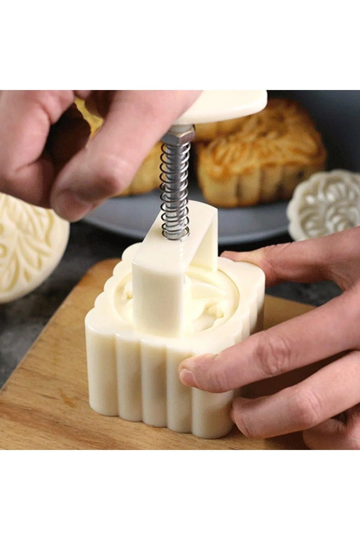 Kare Mooncake Basmalı 4 Lü Kopat Set Kurabiye Kek  Kalıbı