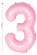 Folyo Balon 3 Rakamı Helyum Balon Pembe Renk