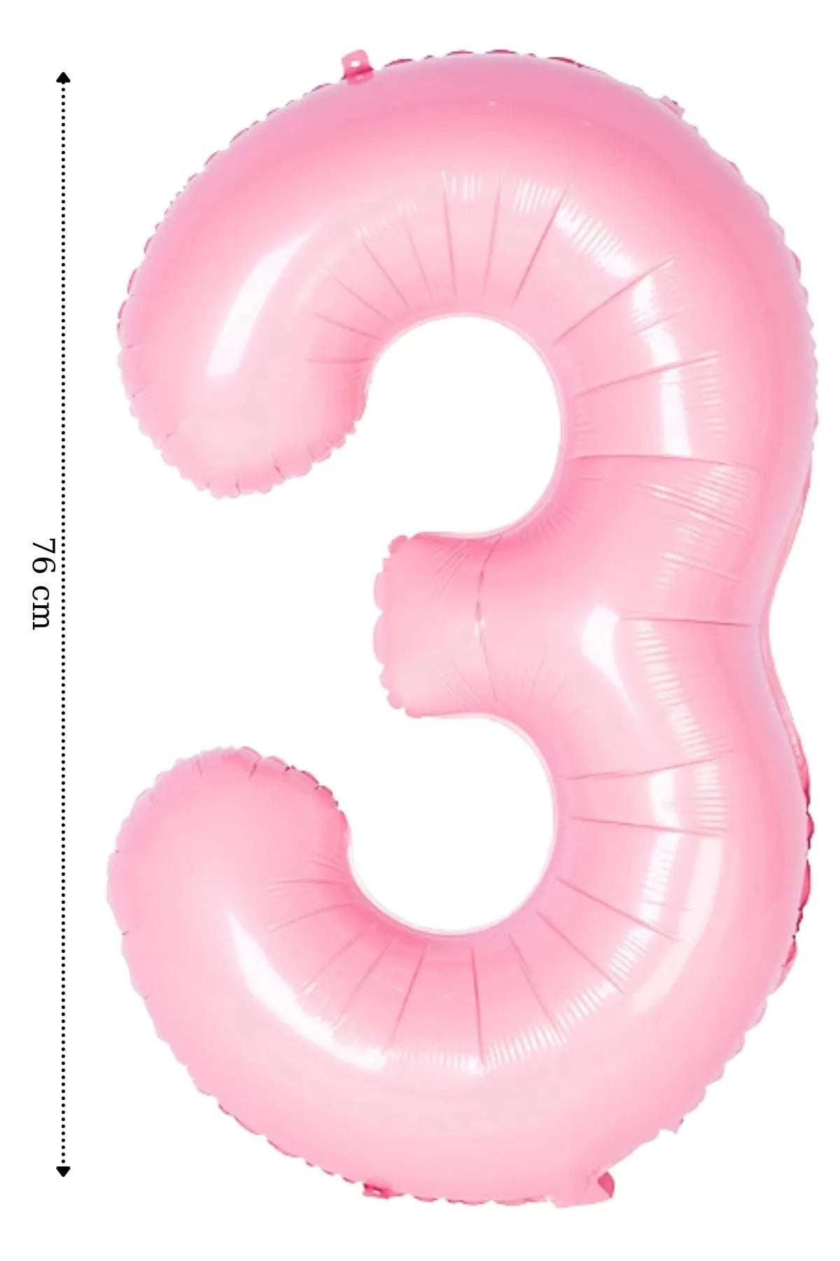 Folyo Balon 3 Rakamı Helyum Balon Pembe Renk