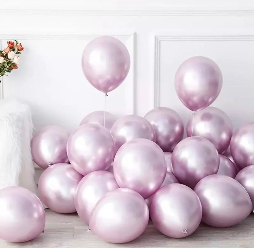 Açık Pembe Krom Balon 5 Adet