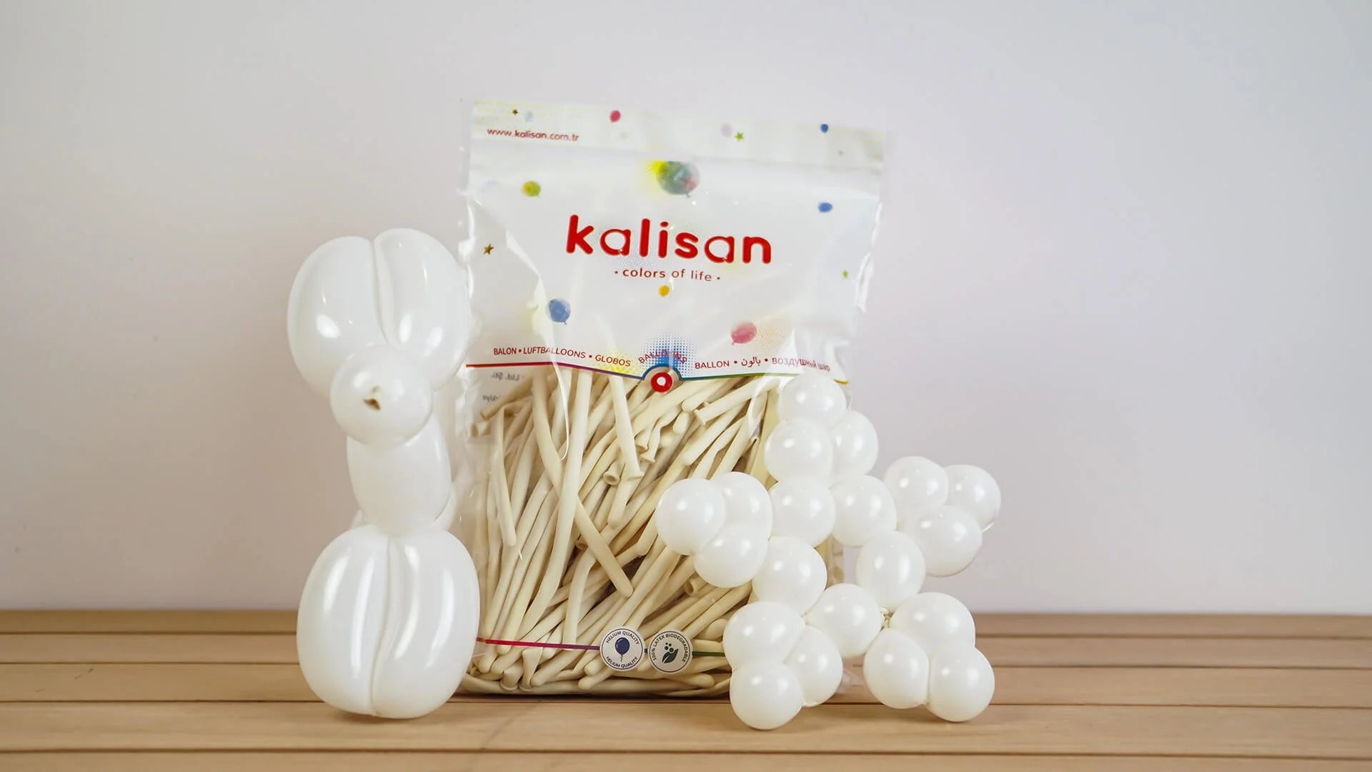 Beyaz Sosis Balon 10 Adet