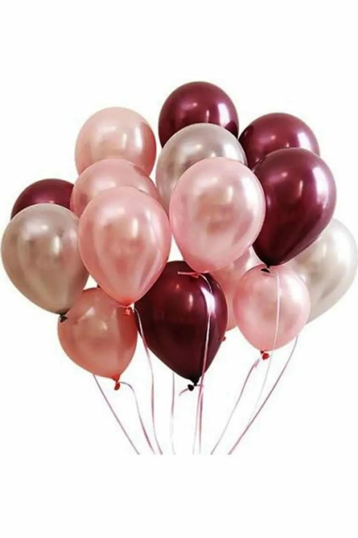 Bordo Metalik Balon 10 Adet