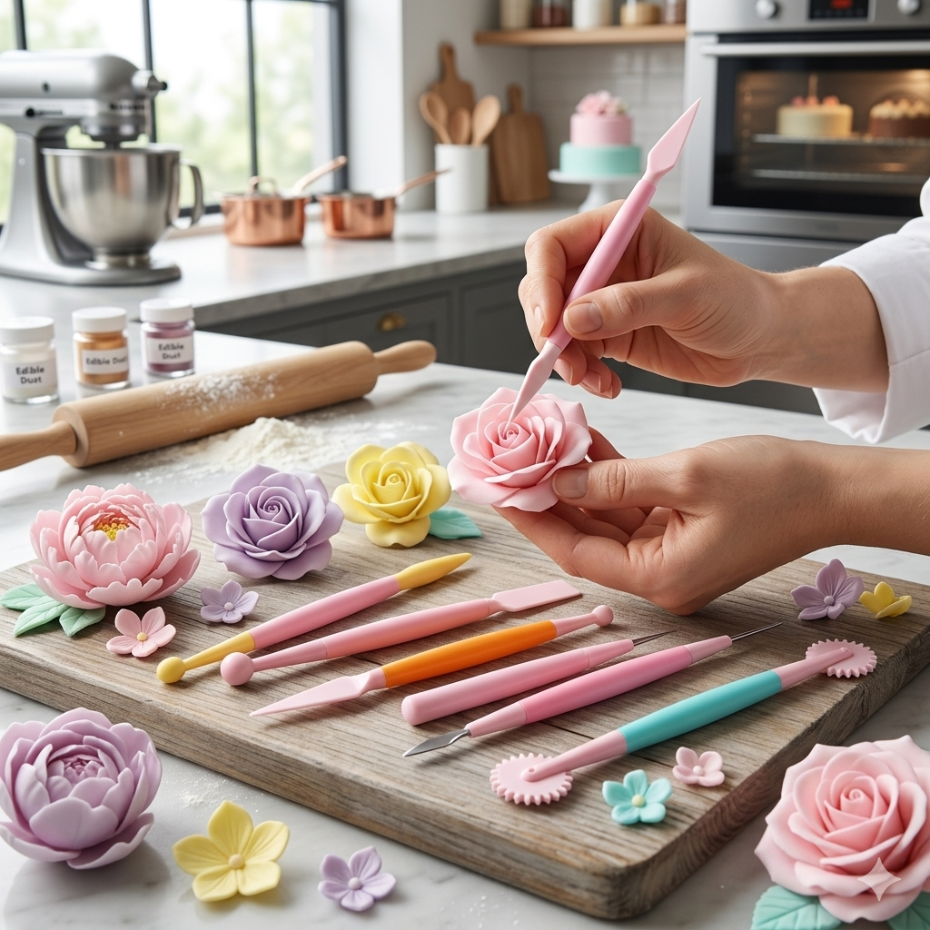 Pasta Şekillendirici Set 5’li – Şeker Hamuru & Fondan Modelleme Seti