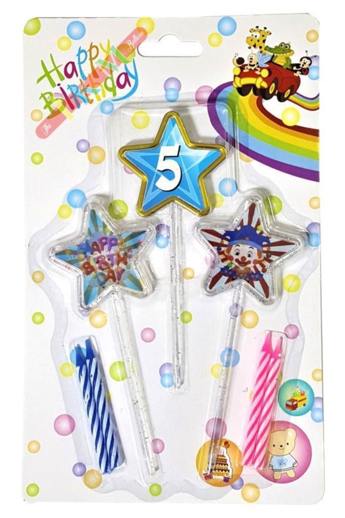 Yıldız Figürlü 3d Tasarımlı Mum Mavi Renk 5 Rakamı 13 Cm (Agamograph Mum)