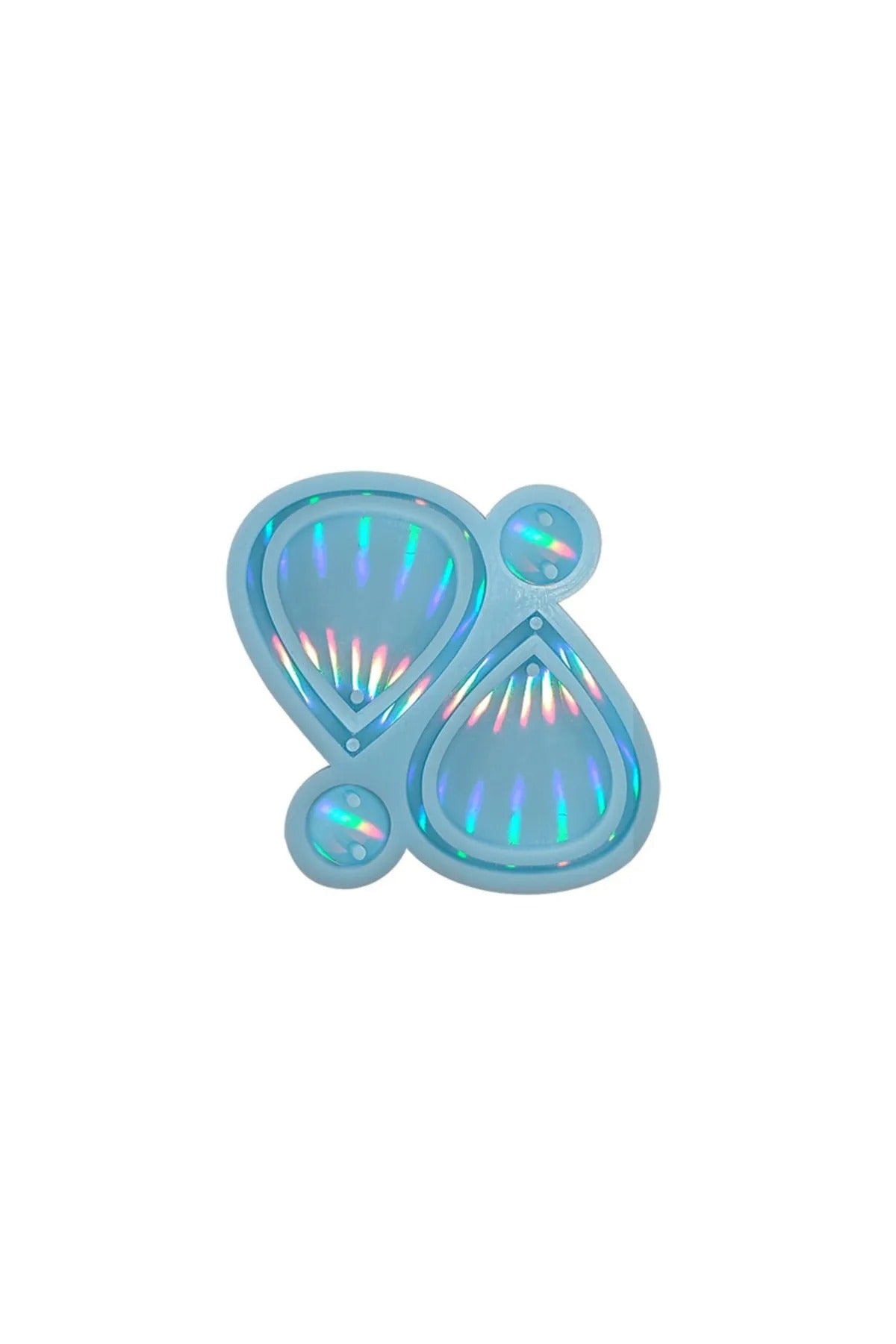Epoksi Ikili Hologramlı Damla Takı Ve Anahtarlık Silikon Kalıbı