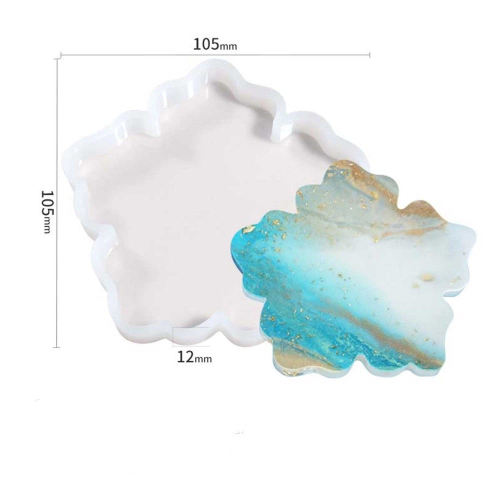 Epoksi Silikon Kalıp Yaprak Bardak Altlığı (10 CM)