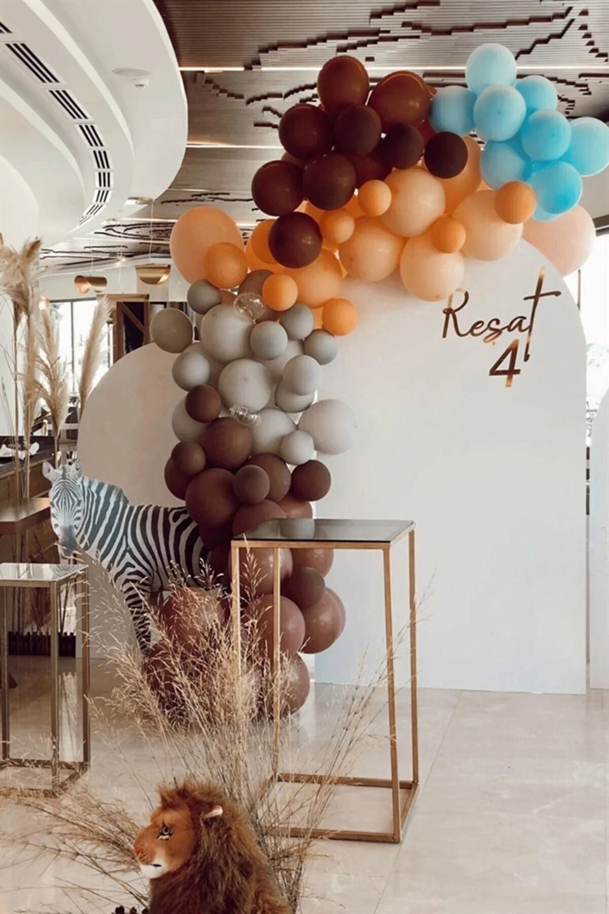 Safari Temalı Soft Renkli Balon Zinciri