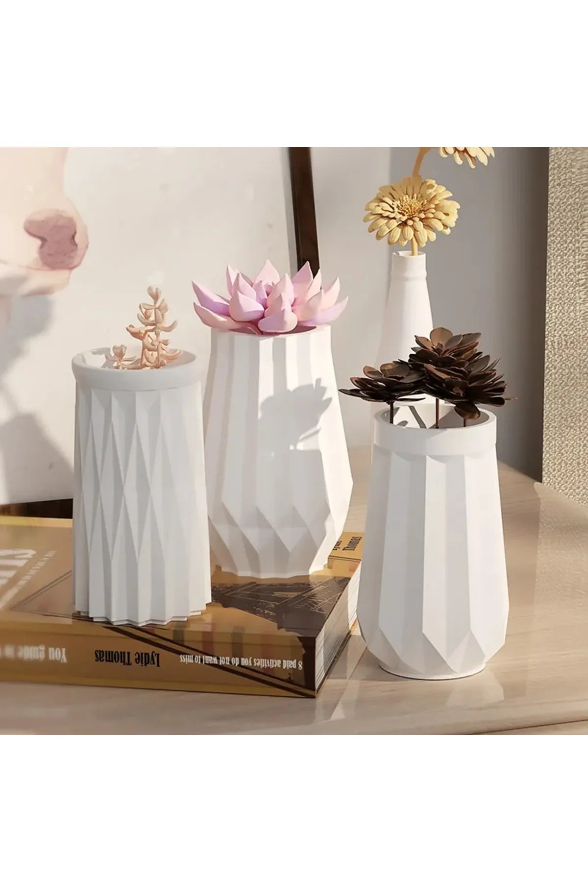 Epoksi Silikon Vazo Kalıbı Beton Vazo Taş Tozu Mumluk Kalıbı Silikon 10.5x5.9cm