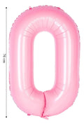 Folyo Balon 0 Rakamı Helyum Balon Pembe Renk