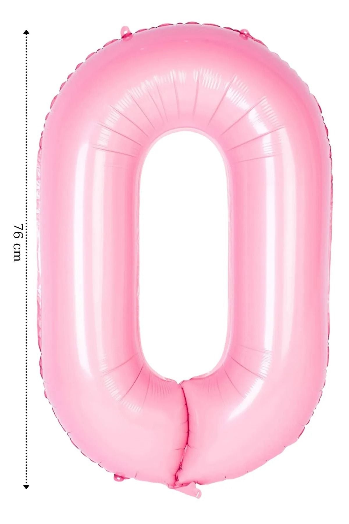 Folyo Balon 0 Rakamı Helyum Balon Pembe Renk