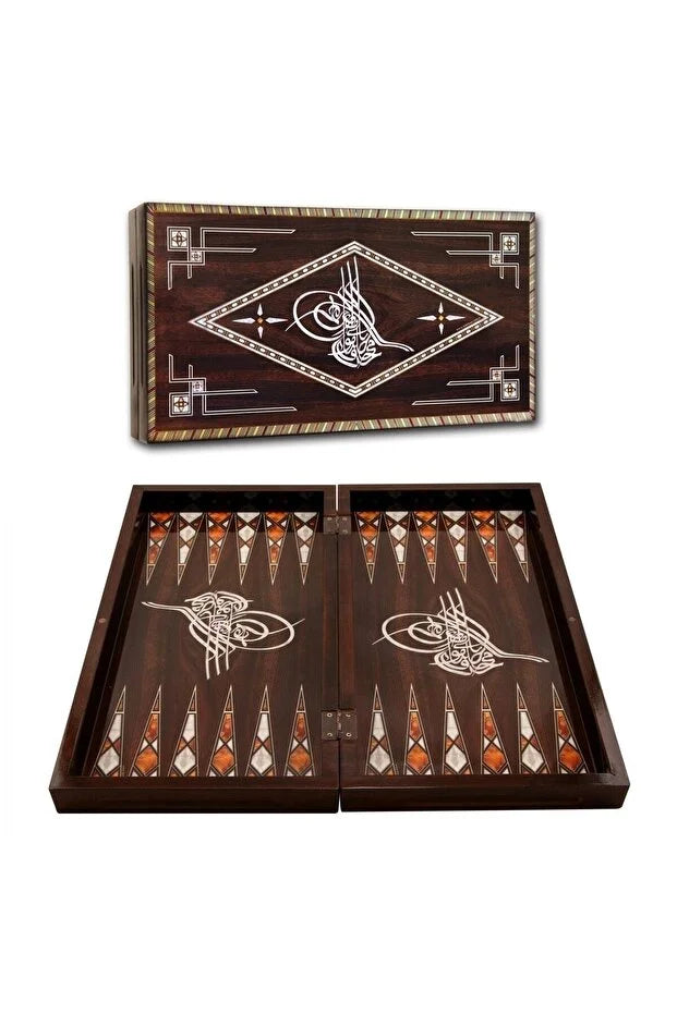 Antik Osmanlı Tavla Büyük Boy Tavla - Büyük Boy Tavla - Lüx Cilalı Tavla - Elit Tavla Takımı