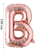Folyo Balon B Harfi Helyum Balon 100 Cm Rose Renk