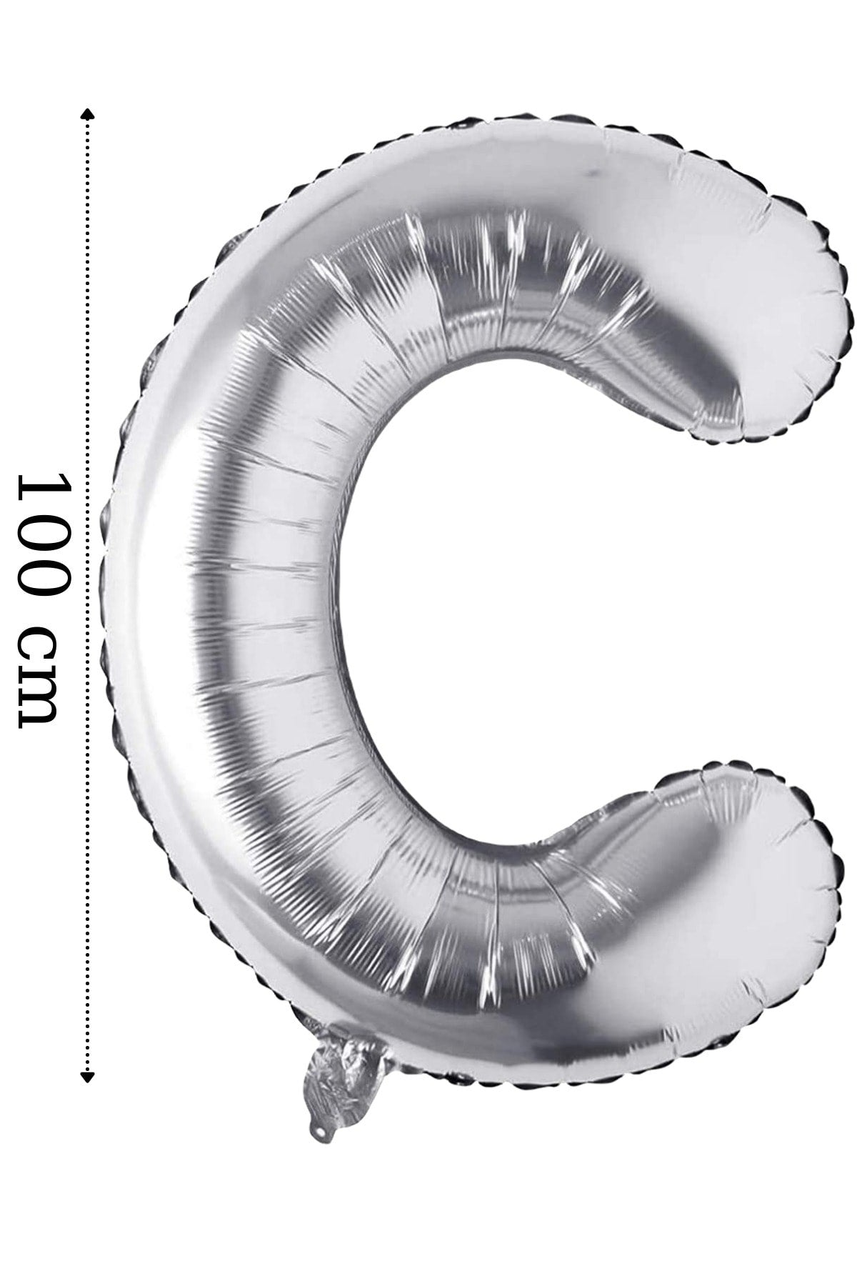 Folyo Balon C Harfi Helyum Balon 100 Cm Gümüş Renk