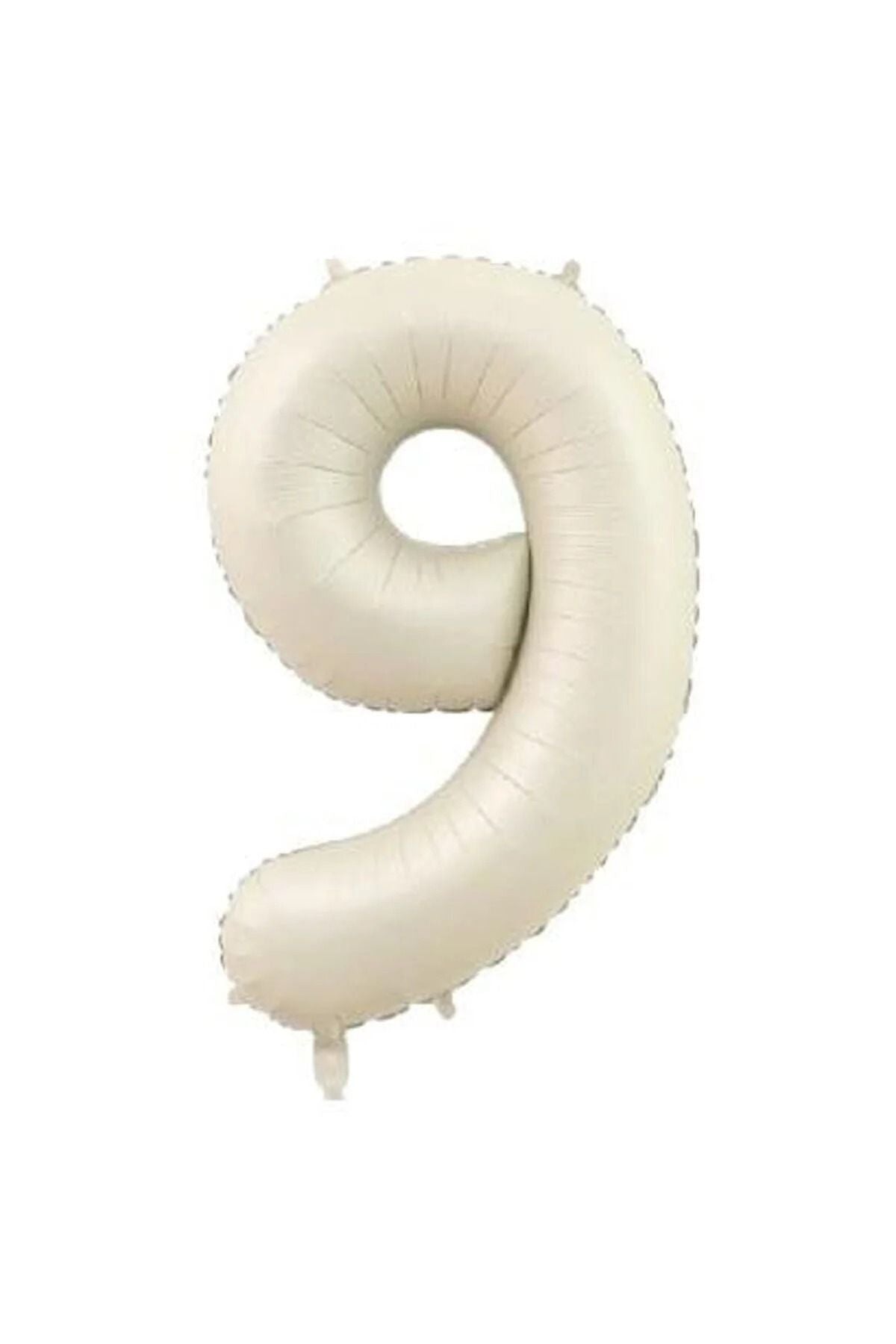 Folyo Balon 9 Rakamı Helyum Balon 76 Cm Krem Renk