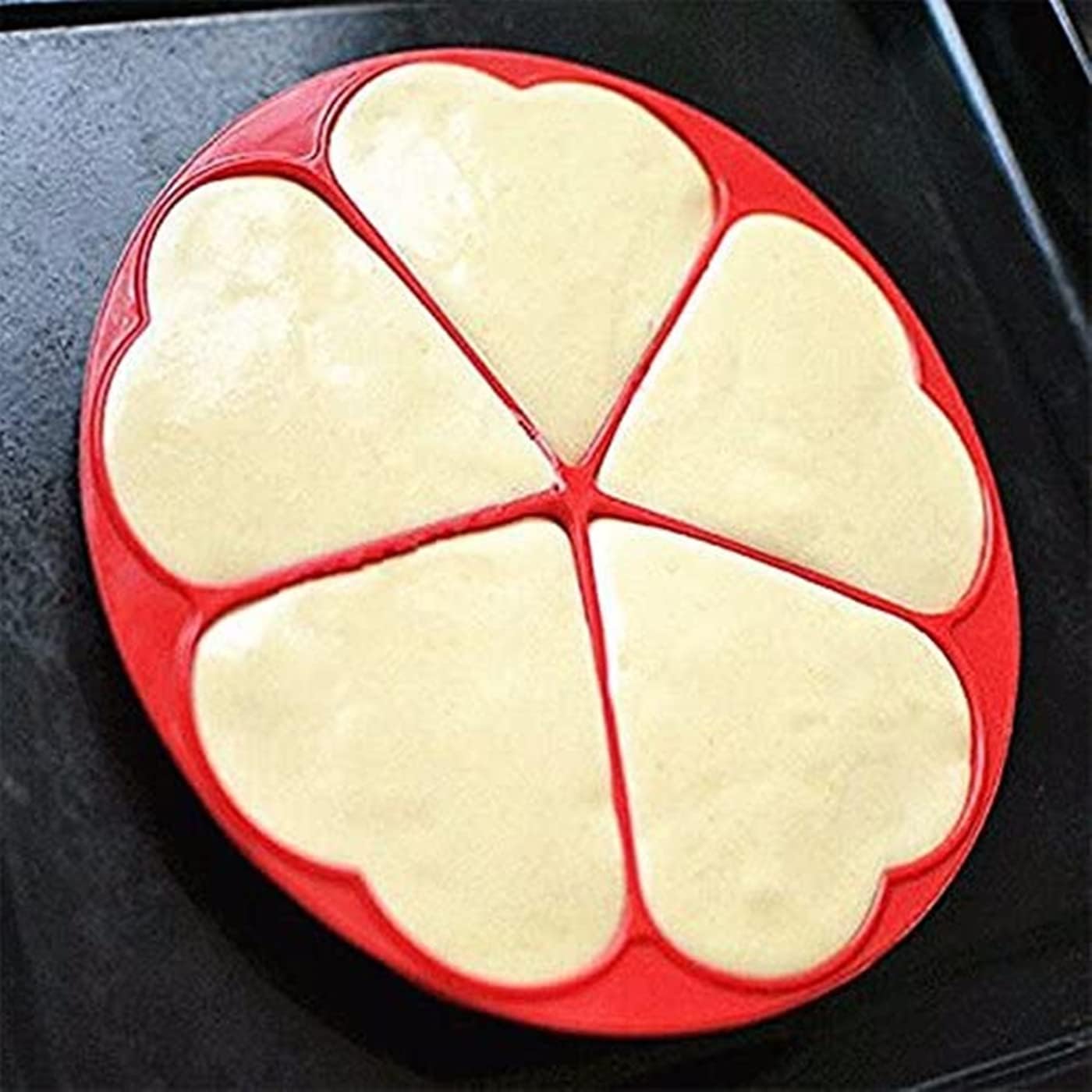 Silikon Kalp Desenli Kek Çikolata Waffle Kalıbı