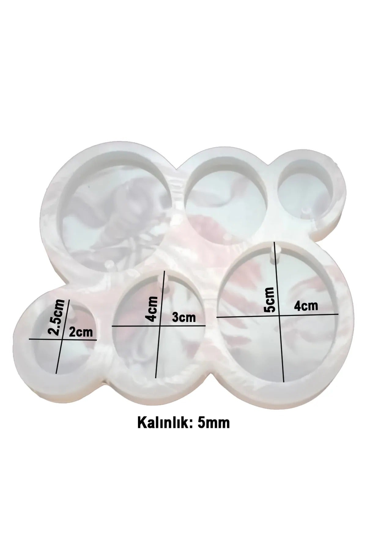 Epoksi Oval Küpe Silikon Kalıbı 6'lı