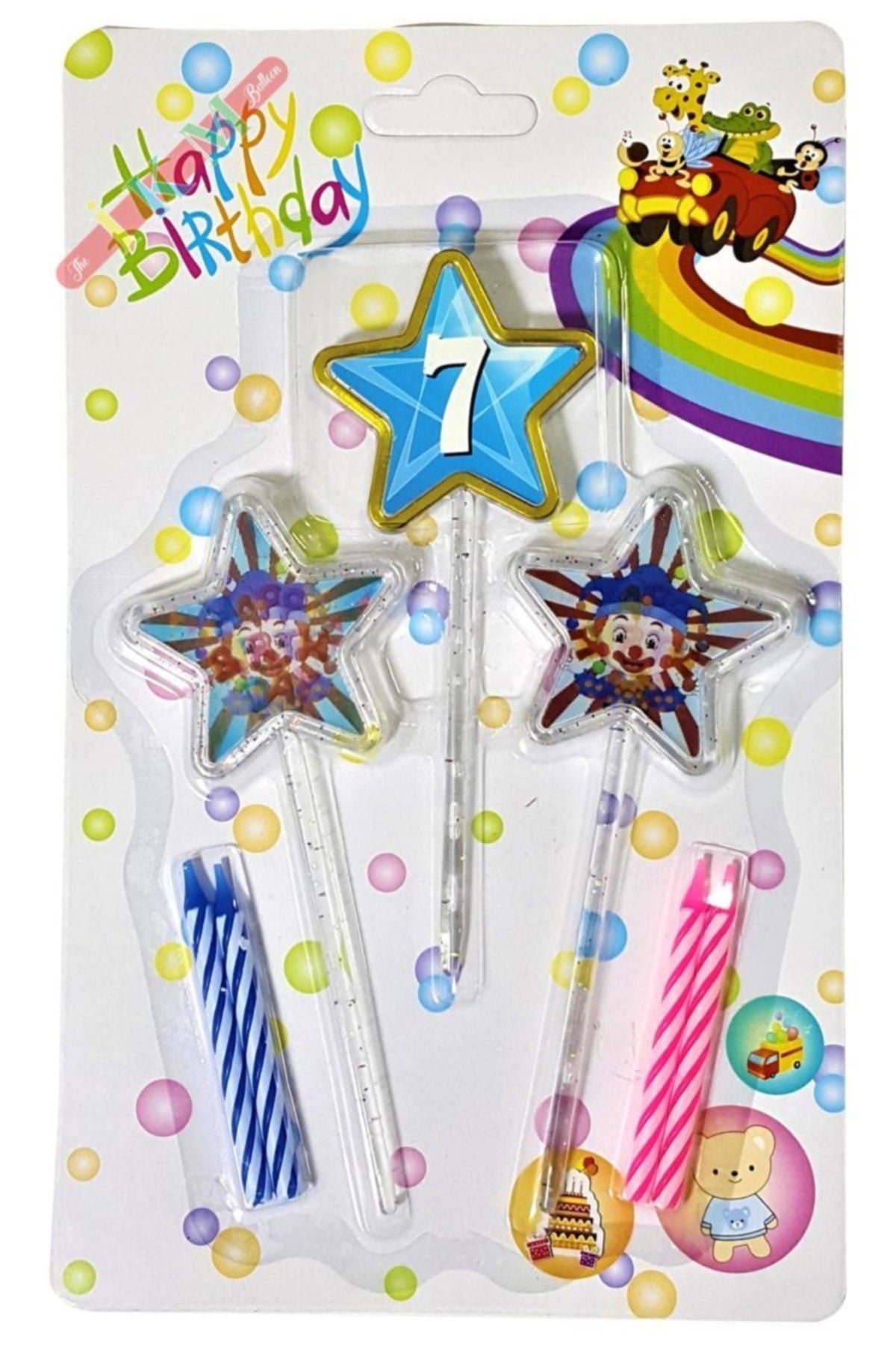 Yıldız Figürlü 3d Tasarımlı Mum Mavi Renk 7 Rakamı 13 Cm (Agamograph Mum)