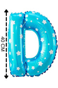 Folyo Balon D Harfi Helyum Balon 40 Cm Mavi Renk