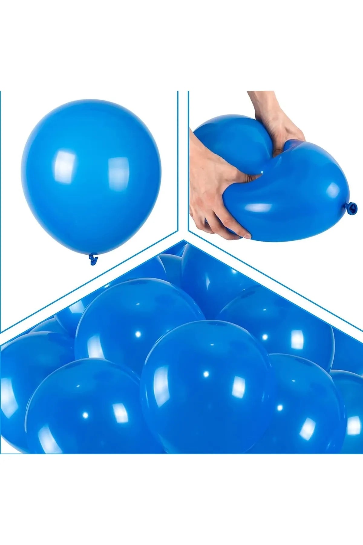 Lacivert Metalik Balon 10 Adet