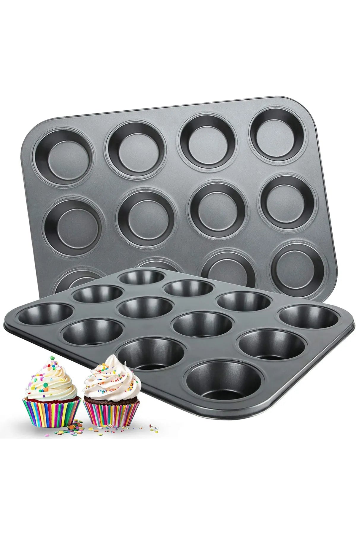 Muffin Yanmaz Tepsi Cupcake Tepsi 12'li