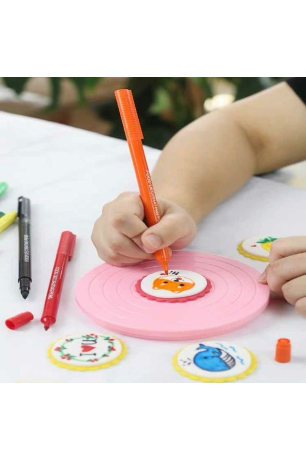 Pembe Renk Gıda Kalemi-Yenilebilir Yazı Yazma Kalemi