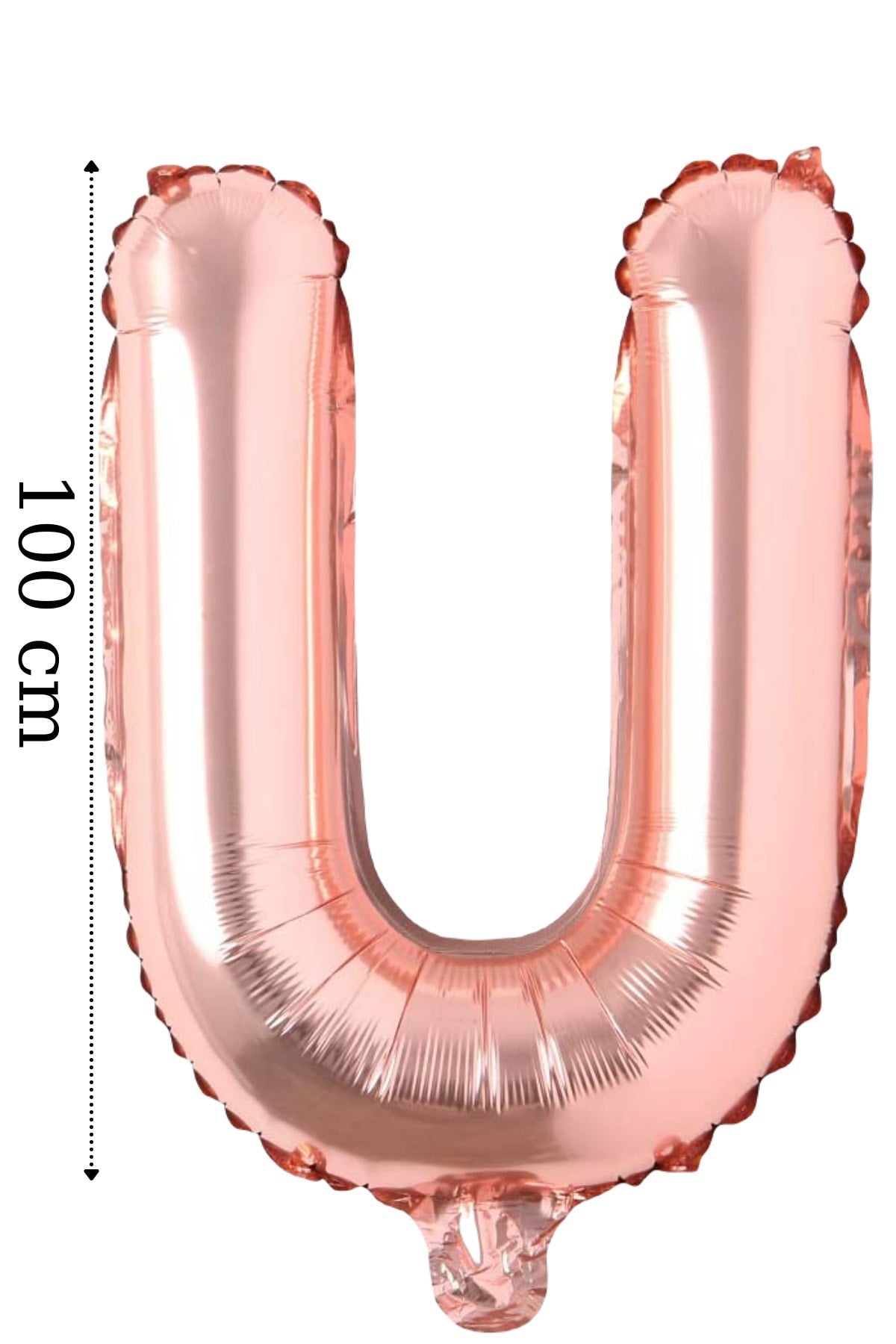 Folyo Balon U Harfi Helyum Balon 100 Cm Rose Renk