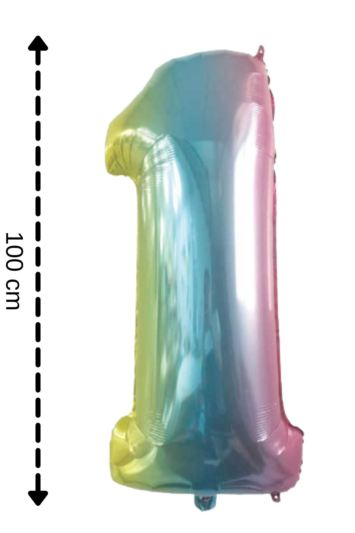 Folyo Balon 1 Rakamı Helyum Balon 100 Cm Gökkuşağı Renk