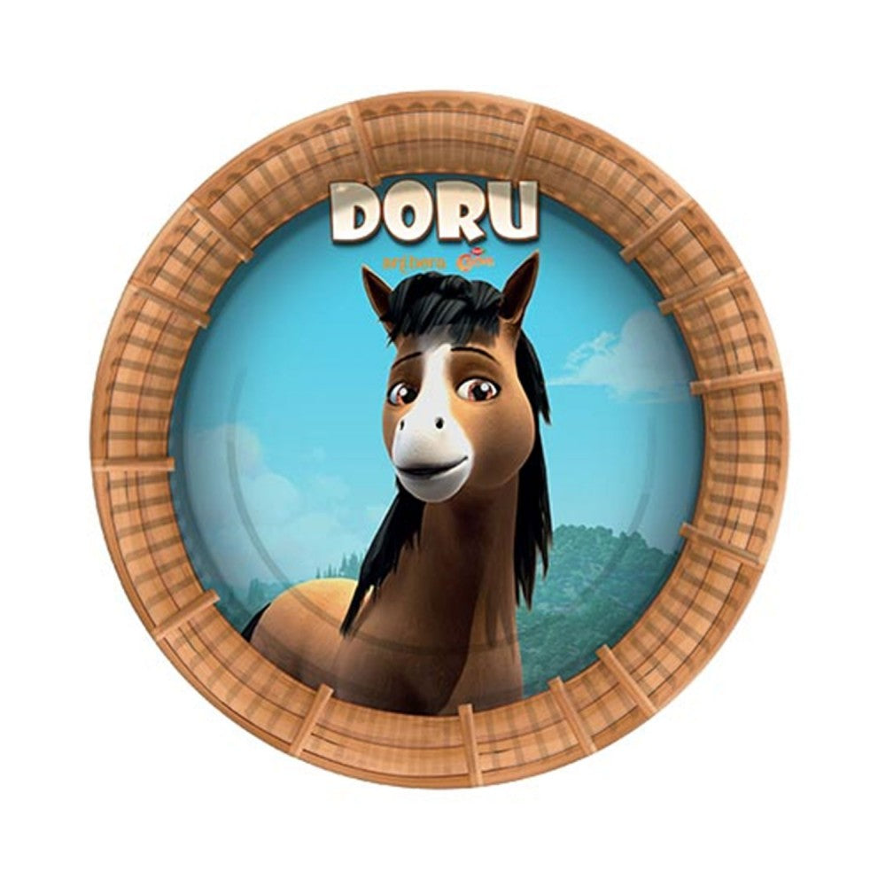 Doru At Temalı Karton Tabak