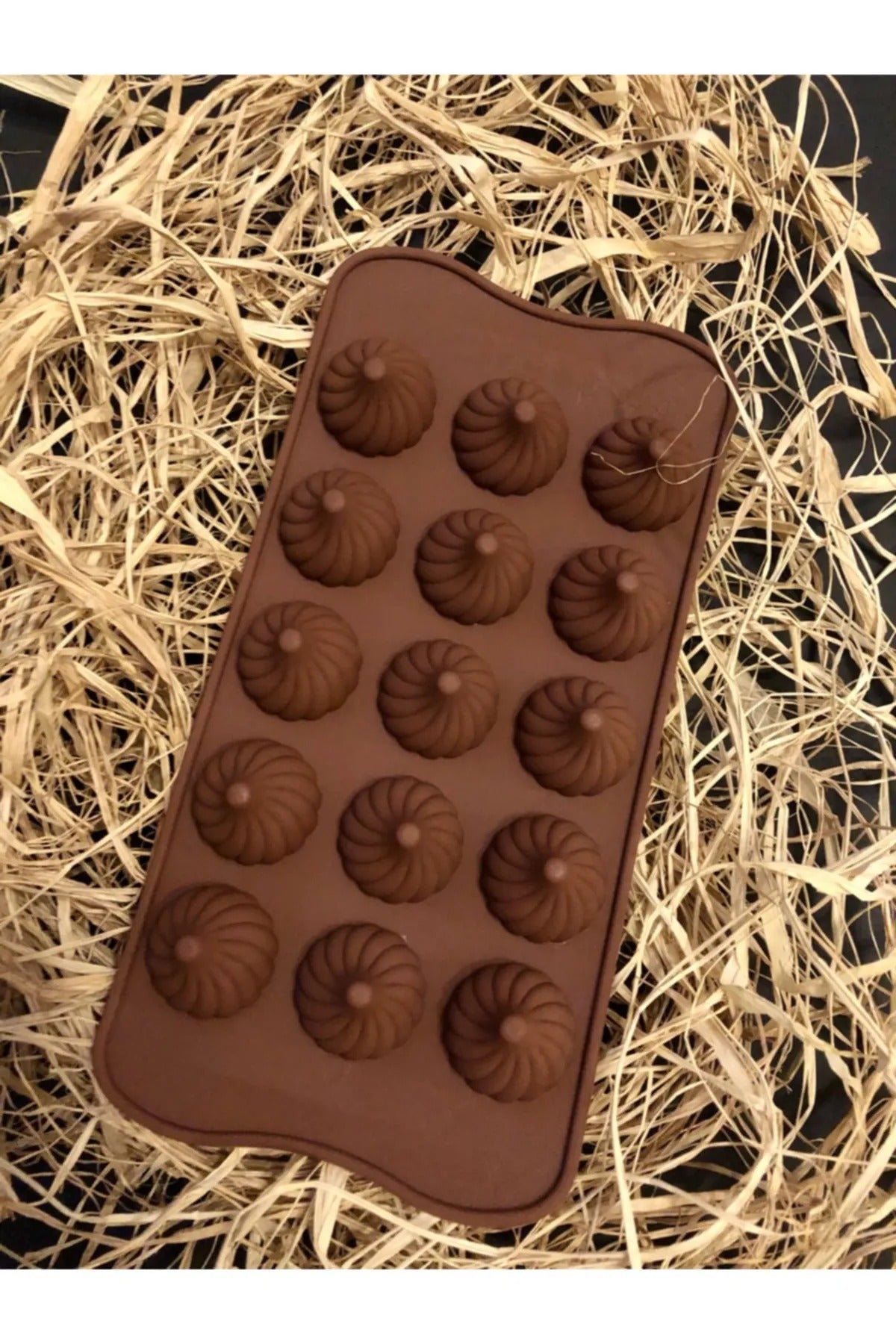 Silikon Burgulu Desen Çikolata Kalıbı