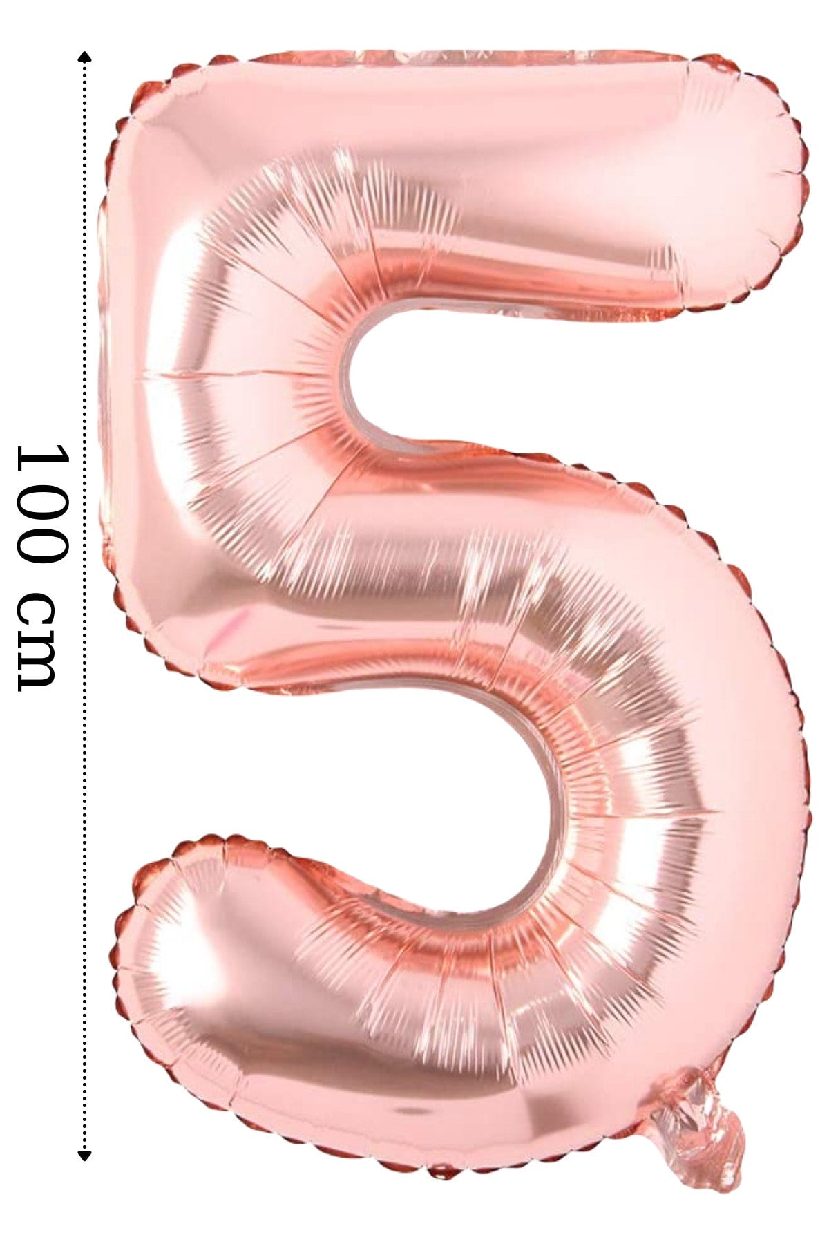 Folyo Balon 5 Rakamı Helyum Balon 100 Cm Rose Renk