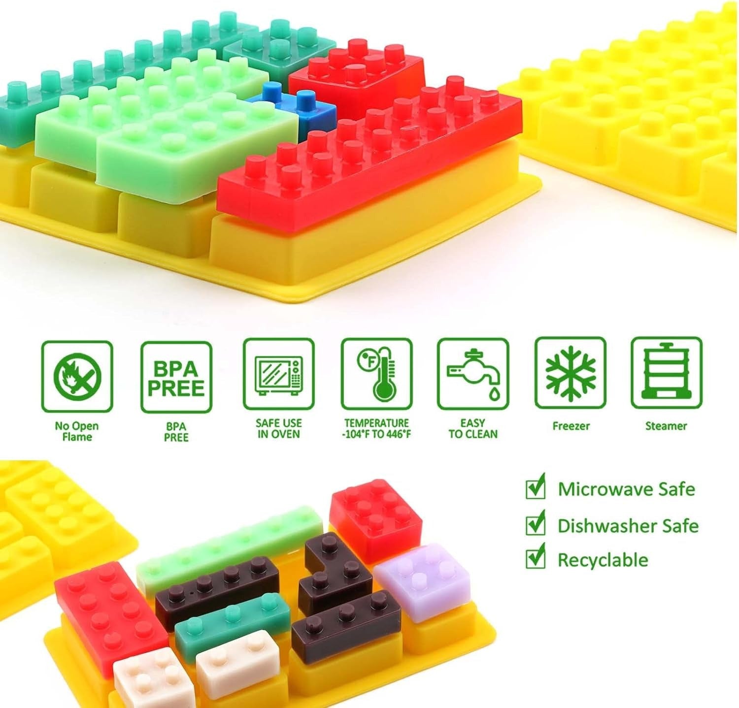 Silikon Düz Lego Çikolata Silikon Kalıbı