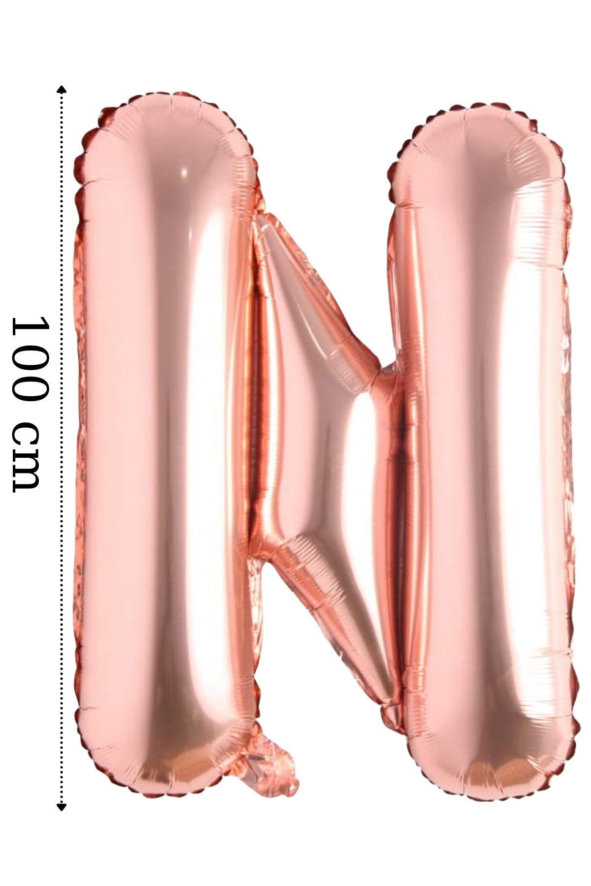 Folyo Balon N Harfi Helyum Balon 100 Cm Rose Renk