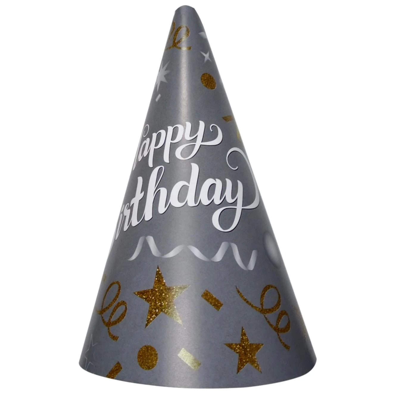 Happy Birthday Külah Şapka Gümüş 8'li