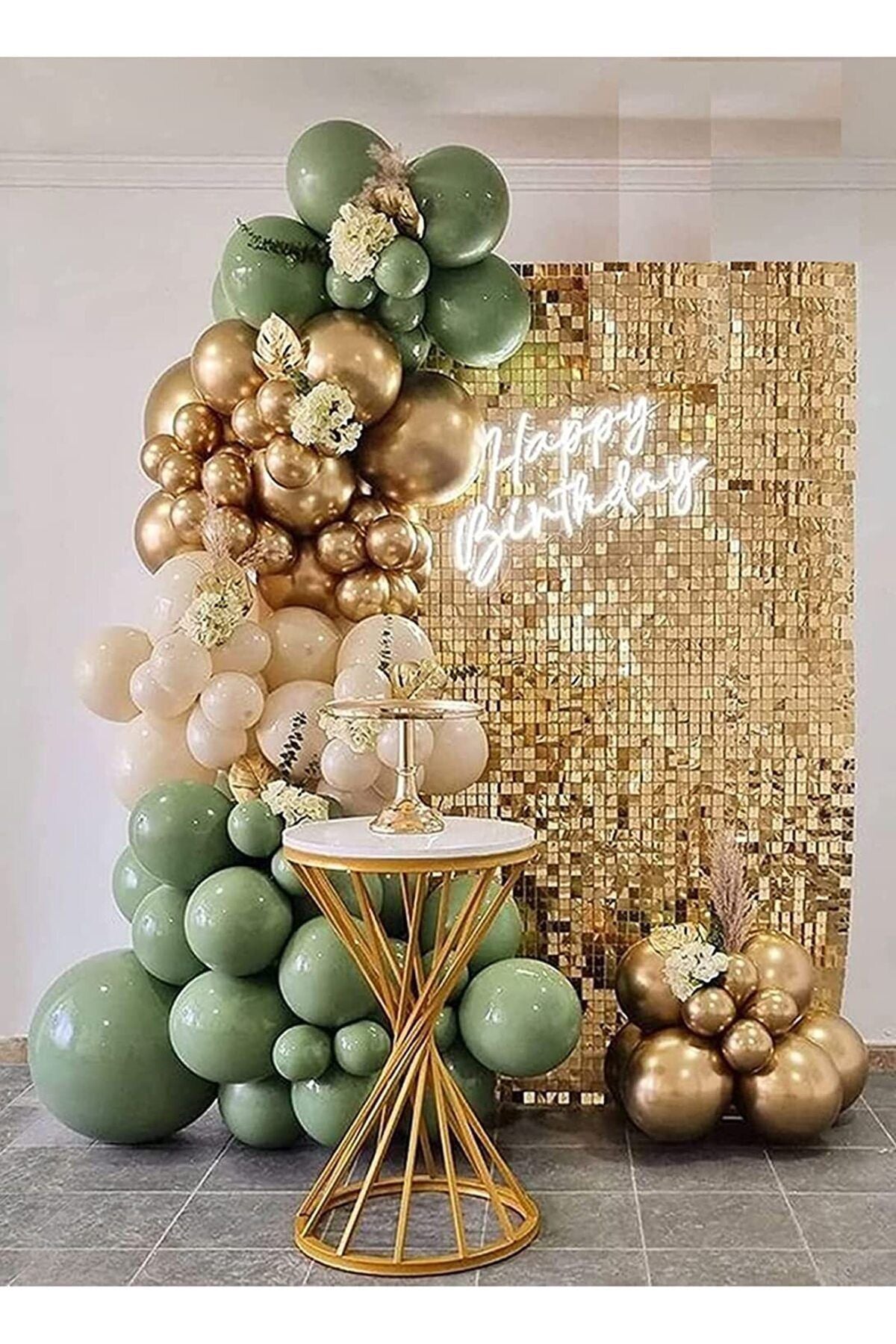Deniz Kumu Pastel Ten Rengi Doğum Günü Ve Nişan Balon Zinciri