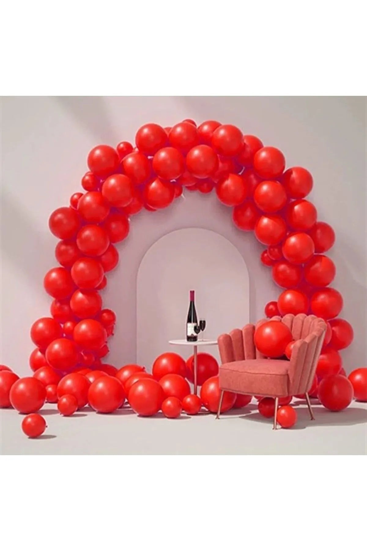 Kırmızı Pastel Balon 100 Adet 5 İnç