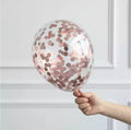 RoseGold Konfetili Şeffaf Balon 10 Adet