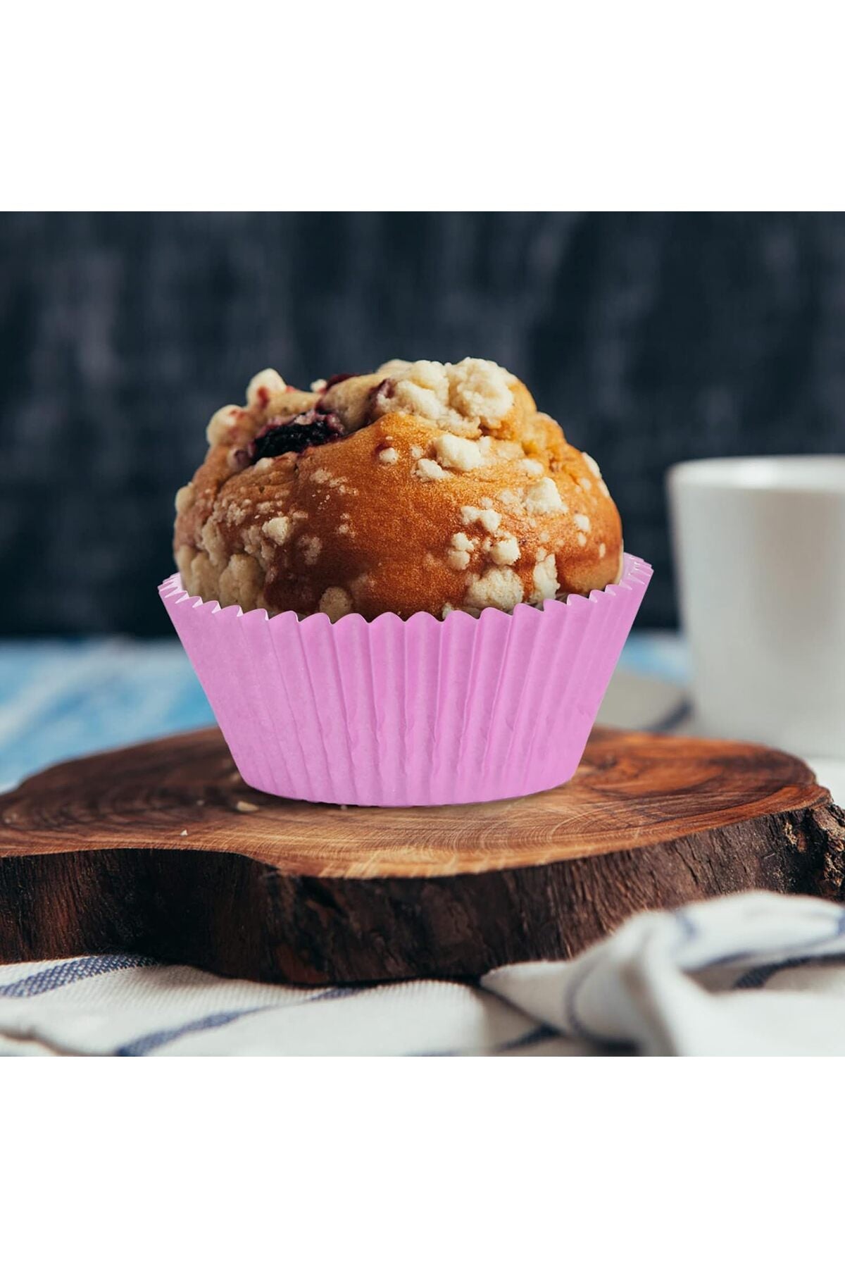 Muffin Cupcake Kek Kalıbı Kapsülü Özel Pet Kapsül 25 Adet Pembe Renk